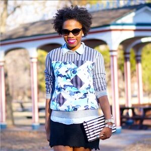 Peter Pilotto for Target Abstract Flora Graphic Crewneck Sweatshirt Size Medium
